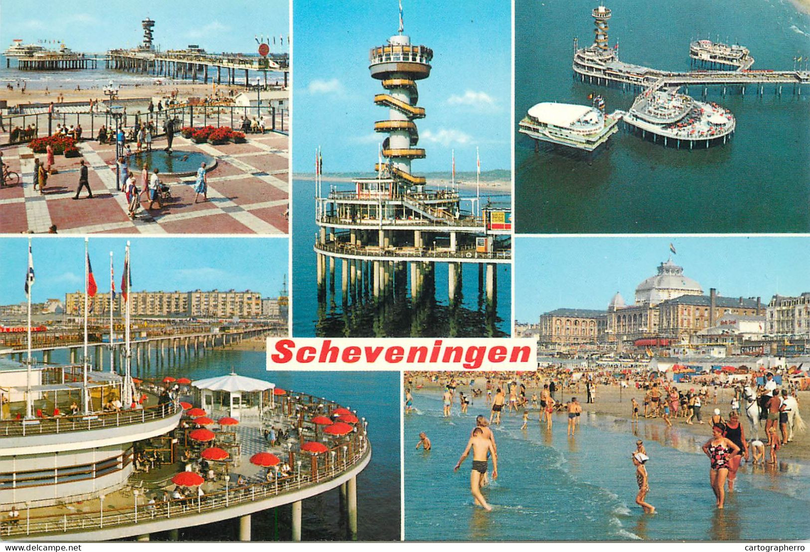 Navigation Sailing Vessels & Boats Themed Postcard Scheveningen Pier - Segelboote