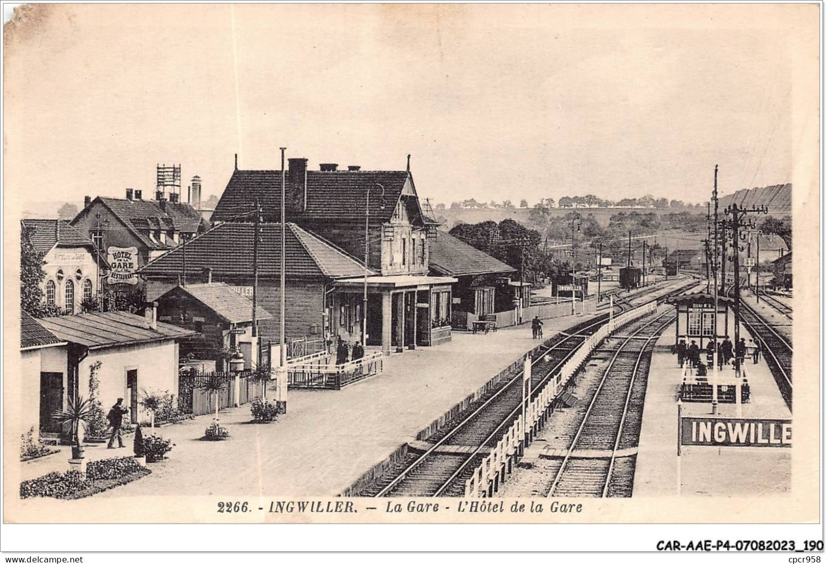 CAR-AAEP4-67-0396 - INGWILLER - La Gare - L'hotel De La Gare - Carte Vendue En L'etat - Autres & Non Classés