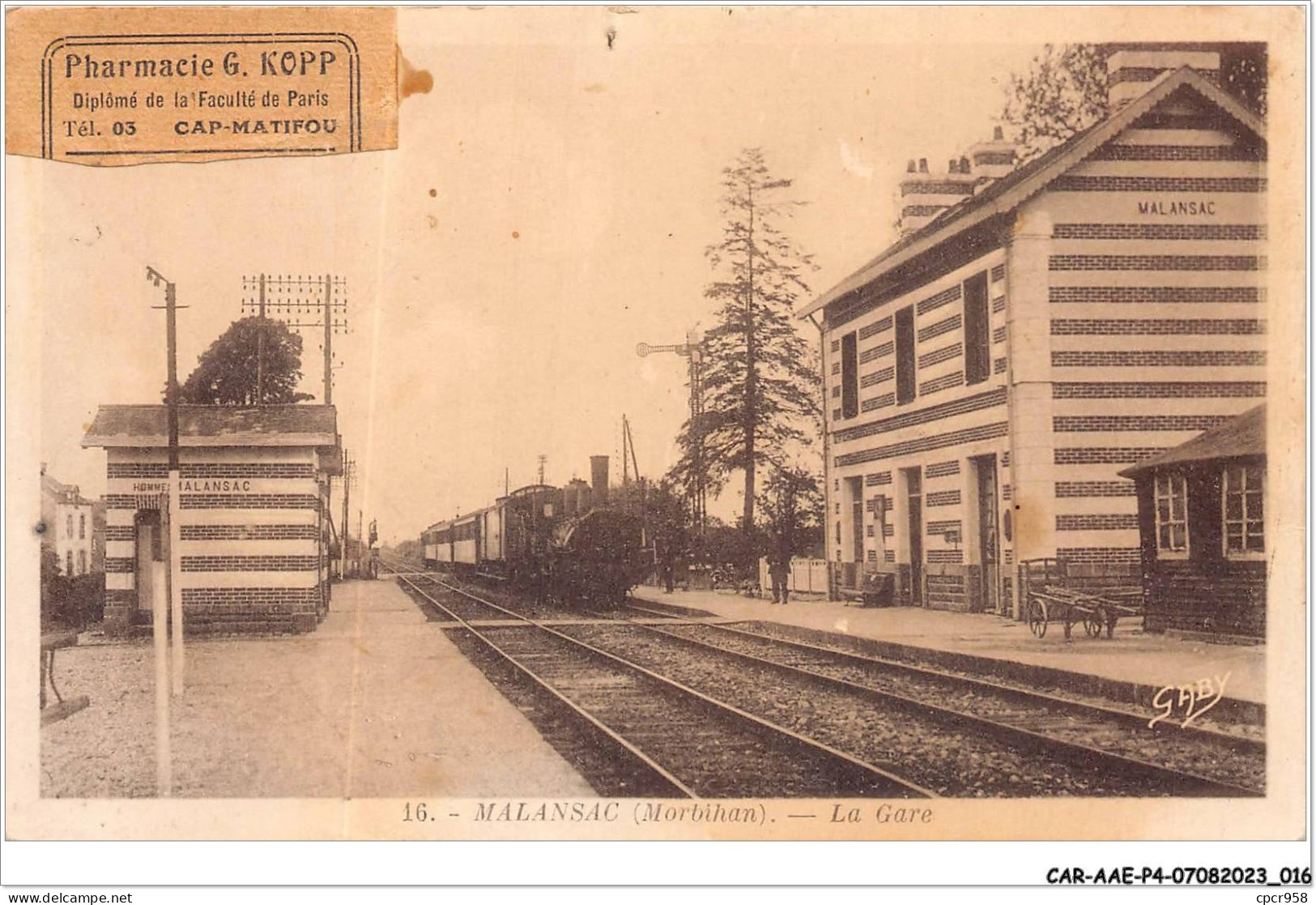 CAR-AAEP4-56-0309 - MALANSAC - La Gare - Train - Carte Vendue En L'etat - Other & Unclassified