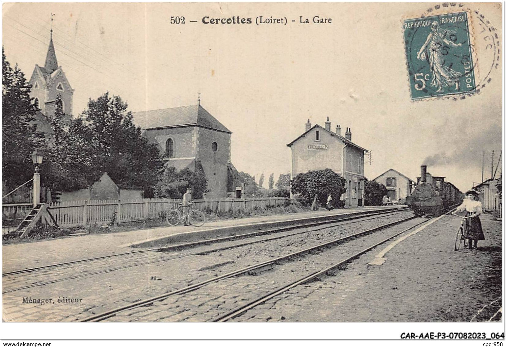 CAR-AAEP3-45-0235 - CERCOTTES - La Gare - Train - Autres & Non Classés