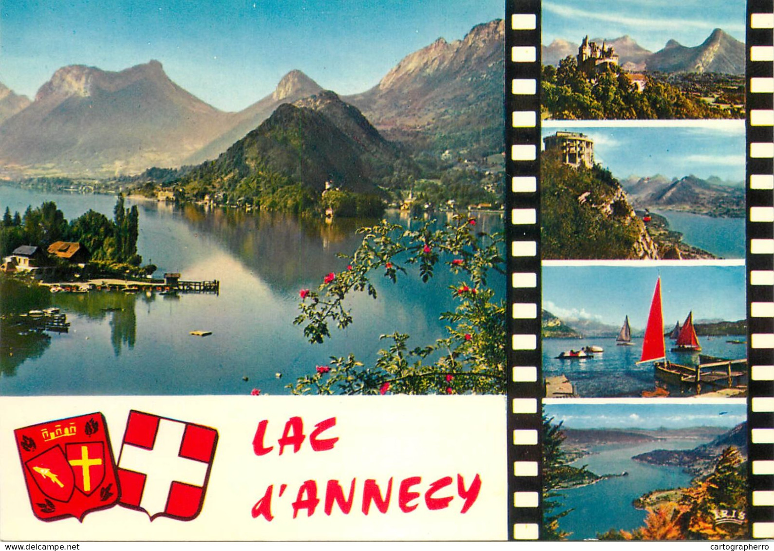 Navigation Sailing Vessels & Boats Themed Postcard Lac D' Annecy Windsurf - Segelboote