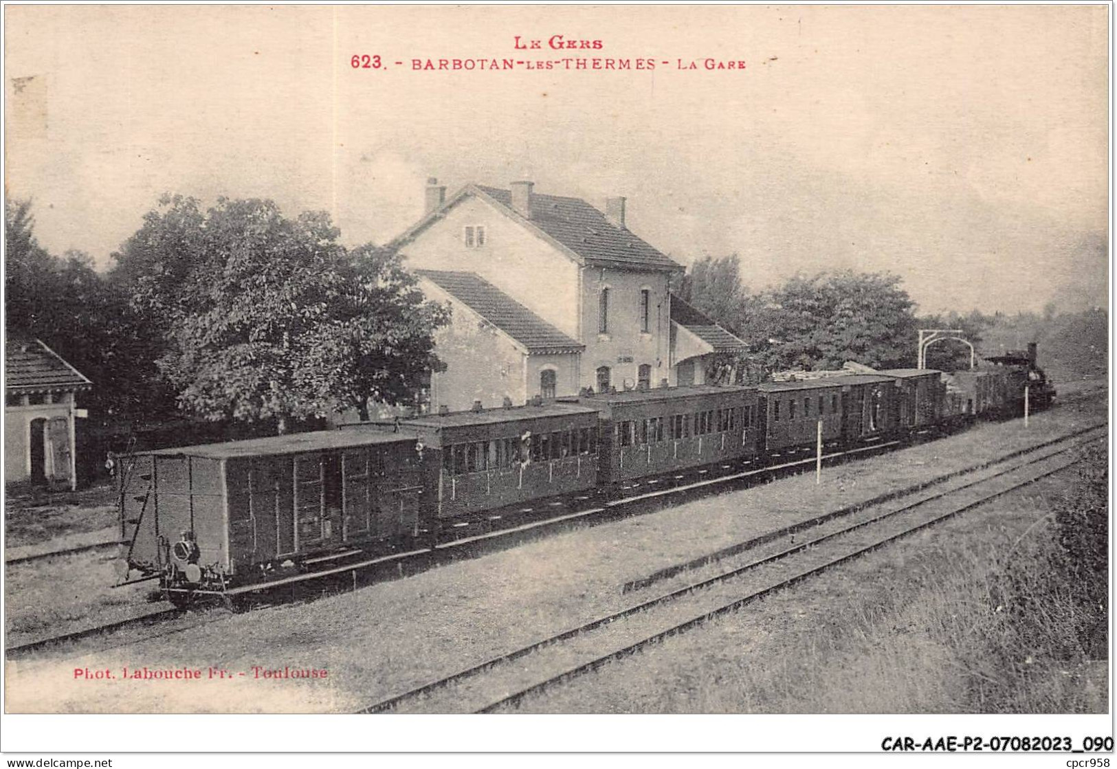 CAR-AAEP2-32-0153 - BARBOTAN-LES-THERMES - La Gare - Train - Barbotan