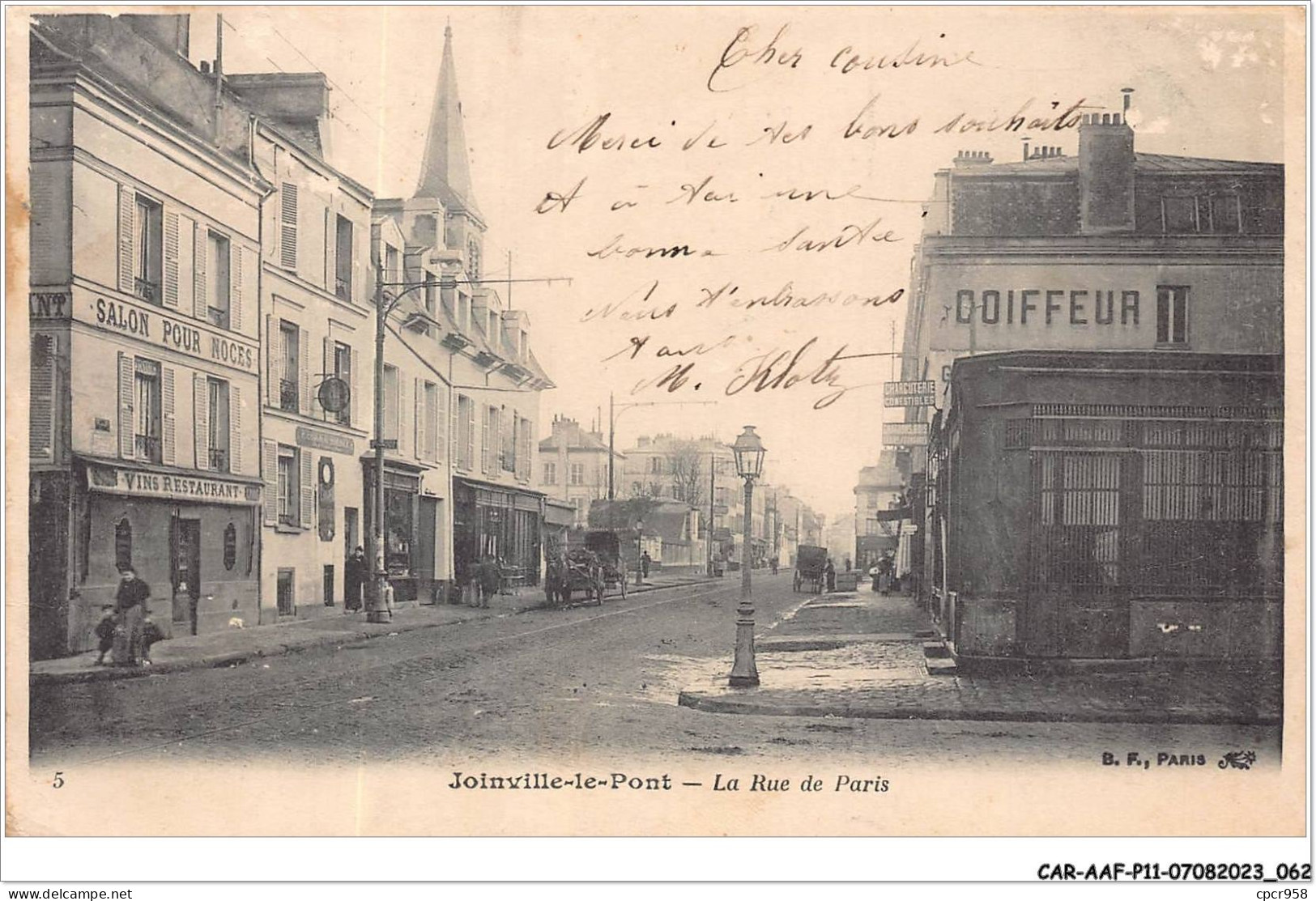 CAR-AAFP11-94-0962 - JOINVILLE-LE-PONT - La Rue De Paris Salon Spour Noces, Coiffeur - Joinville Le Pont