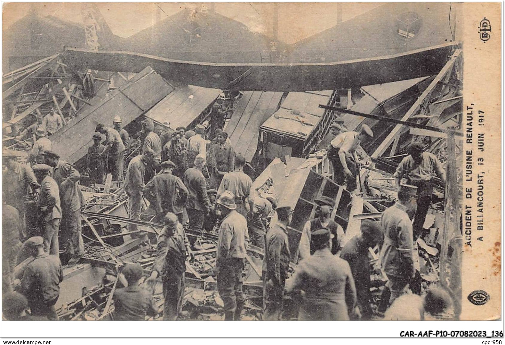 CAR-AAFP10-92-0924 - Accident De L'usine Renault - BILLANCOURT - 13 Juin 1917 - ELD - Boulogne Billancourt