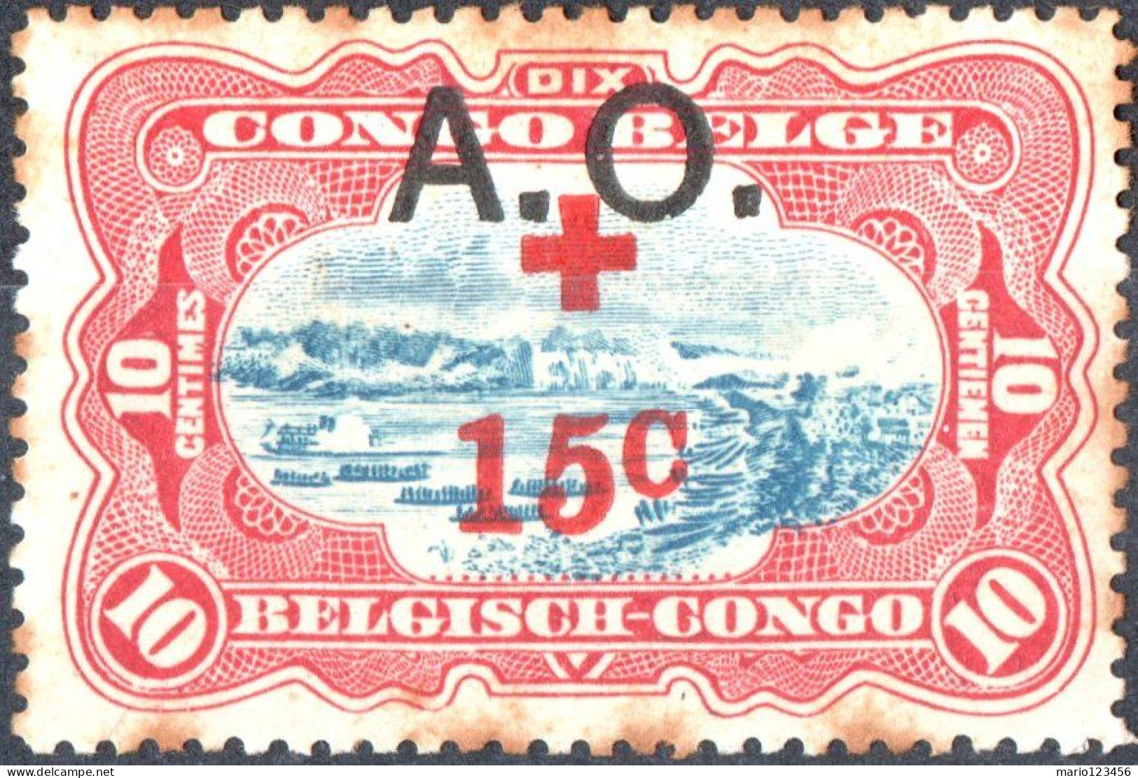 RUANDA-URUNDI, CROCE ROSSA, RED CROSS, 1918, NUOVI (MLH*) Mi:DR-OA OC26, Scott:DR-OA NB2, Yt:RW-U 37 - Neufs