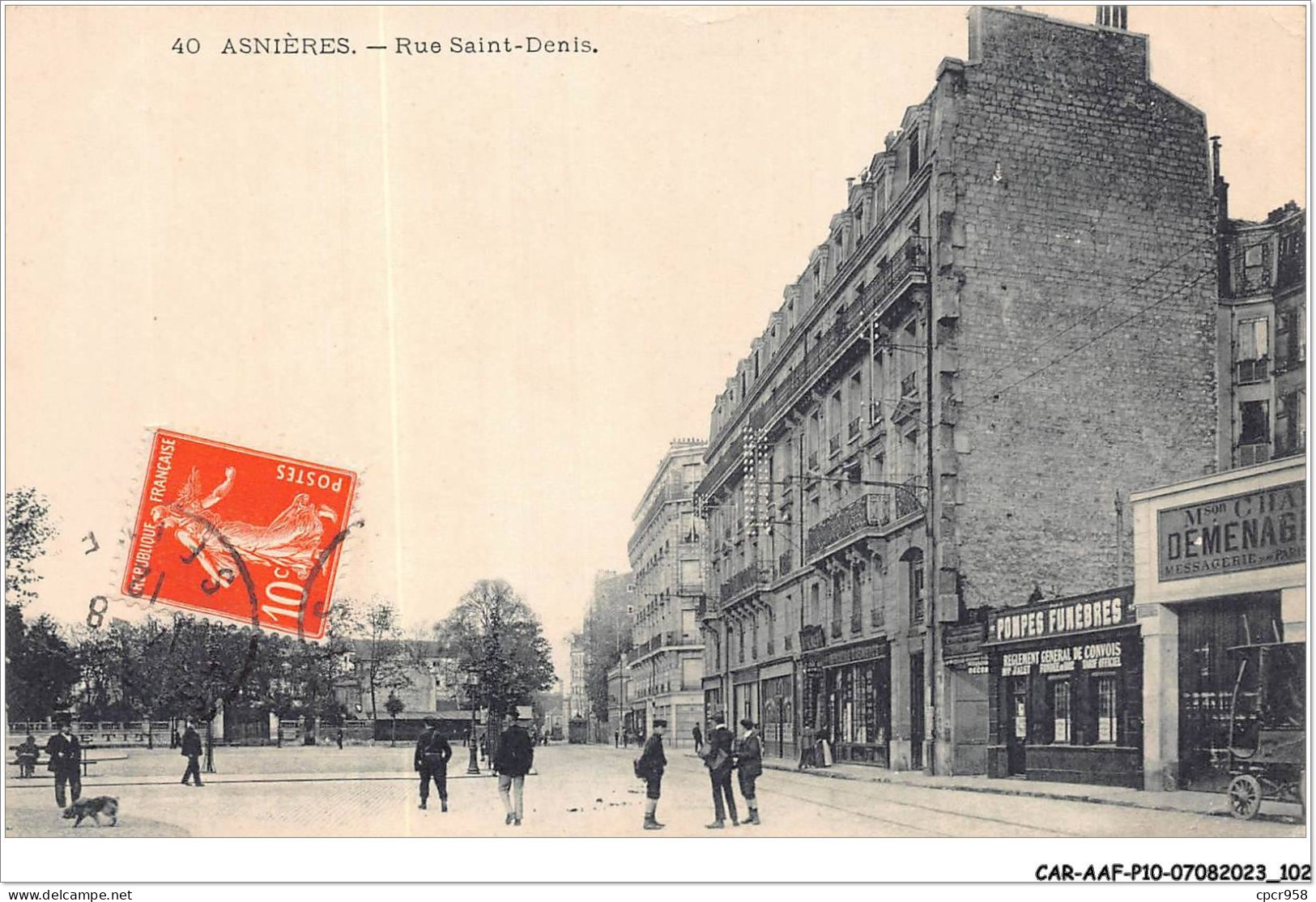CAR-AAFP10-92-0907 - ASNIERES - Rue Saint-denis - Pompes Funebres - Asnieres Sur Seine