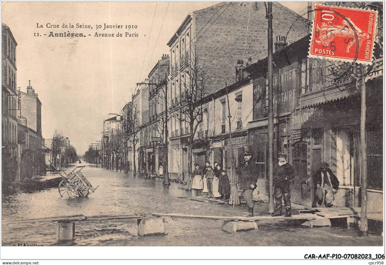 CAR-AAFP10-92-0909 - ASNIERES - Avenue De Paris - Crue 1910 - Asnieres Sur Seine