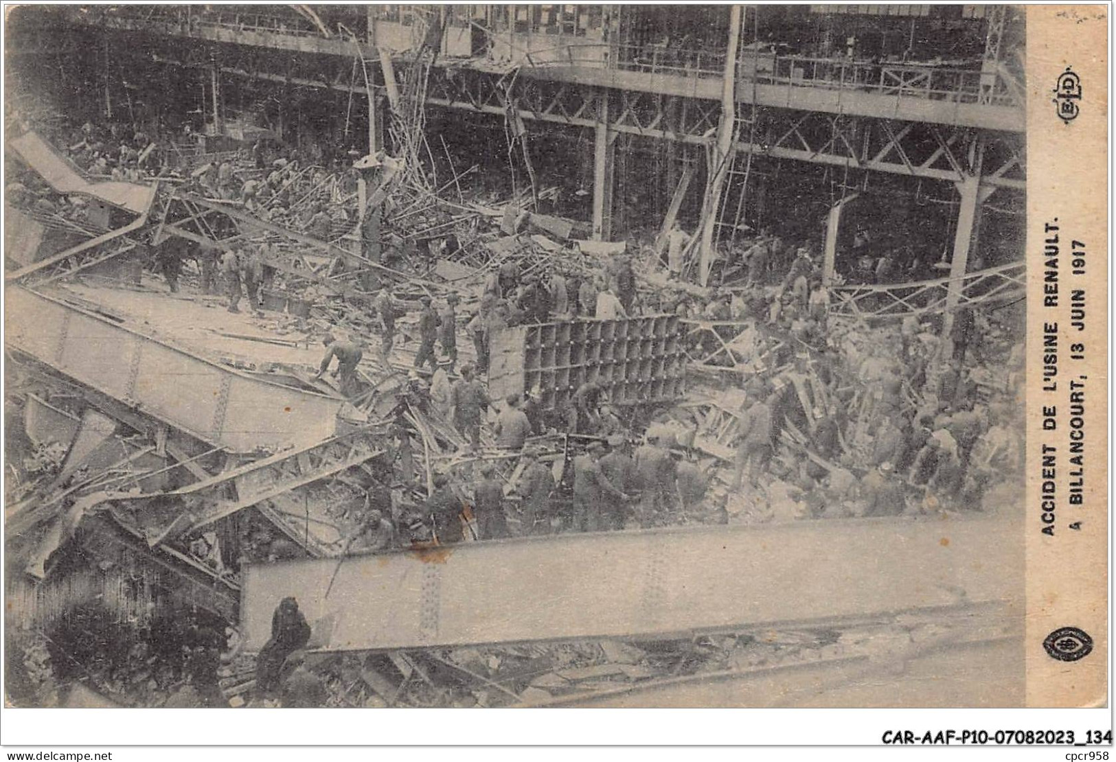 CAR-AAFP10-92-0923 - Accident De L'usine Renault - BILLANCOURT - 13 Juin 1917 - ELD - Boulogne Billancourt