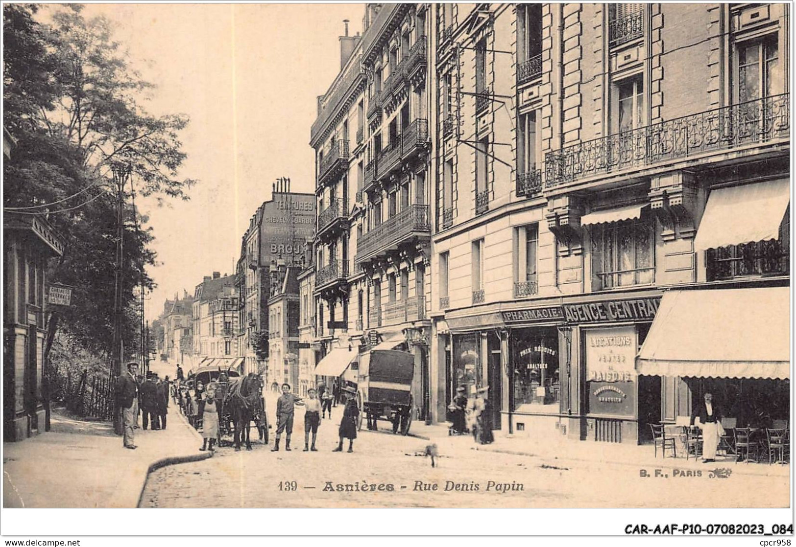 CAR-AAFP10-92-0898 - ASNIERES - Rue Denis Papin - Commerces, Pharmacie, Agence - Asnieres Sur Seine