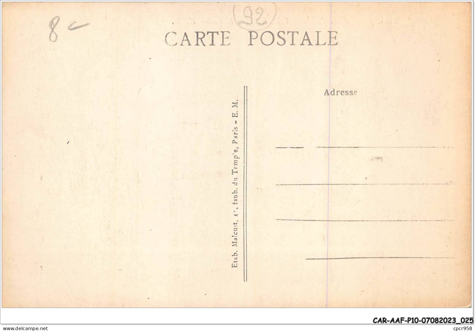 CAR-AAFP10-92-0868 - Vue Générale Sur CLAMART Et Le Bois - Clamart