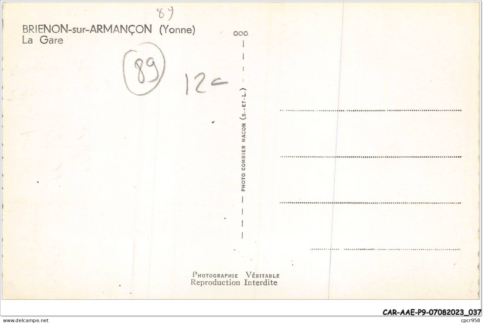 CAR-AAEP9-89-0854 - BRIENON-SUR-ARMANCON - La Gare - Brienon Sur Armancon