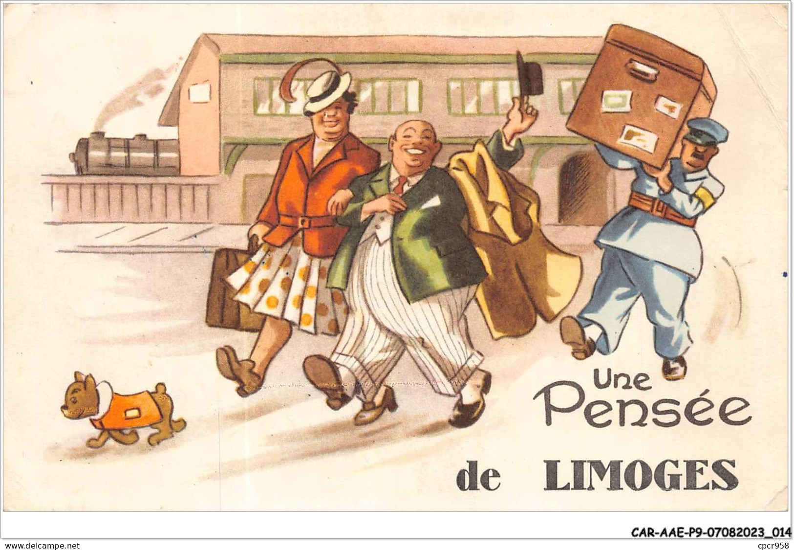 CAR-AAEP9-87-0843 - Une Pensée De LIMOGES - Carte Pliee, Vendue En L'etat - Limoges