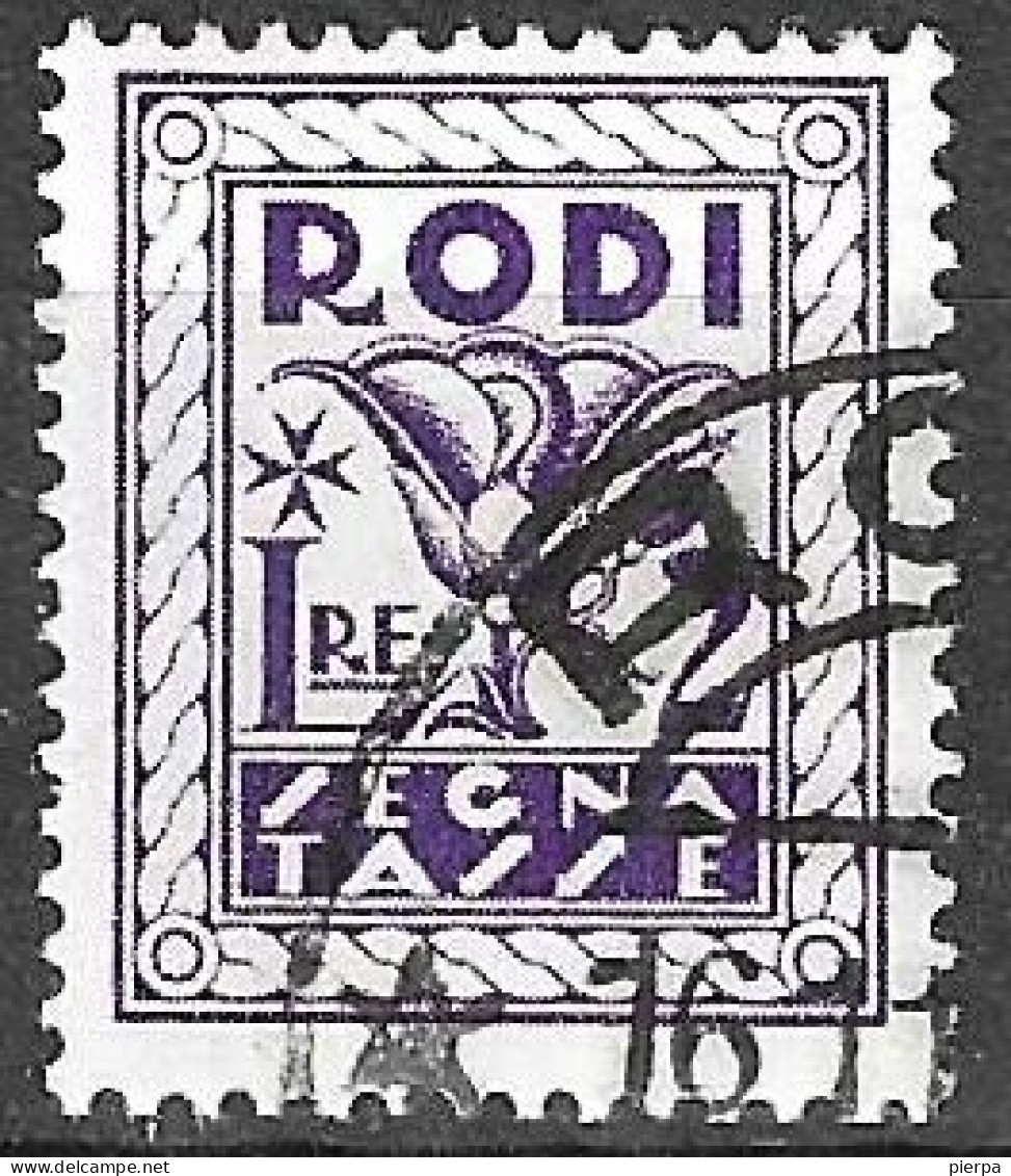 RODI - 1934 - SEGNATASSE - LIRE 2,00 - USATO (YVERT TX 9 - MICHEL PD 9 - SS SG 9) - Aegean (Rodi)