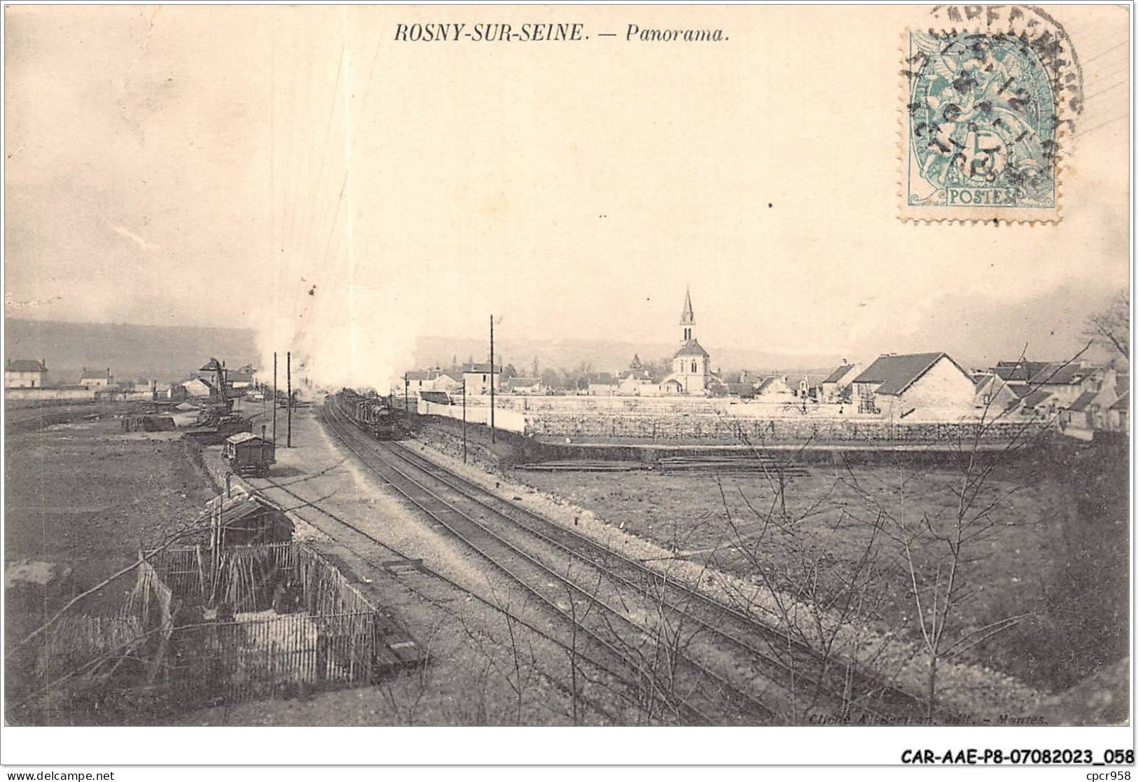 CAR-AAEP8-78-0756 - ROSNY-SUR-SEINE - Panorama - Train - Dechirure, Carte Vendue En L'etat - Rosny Sur Seine