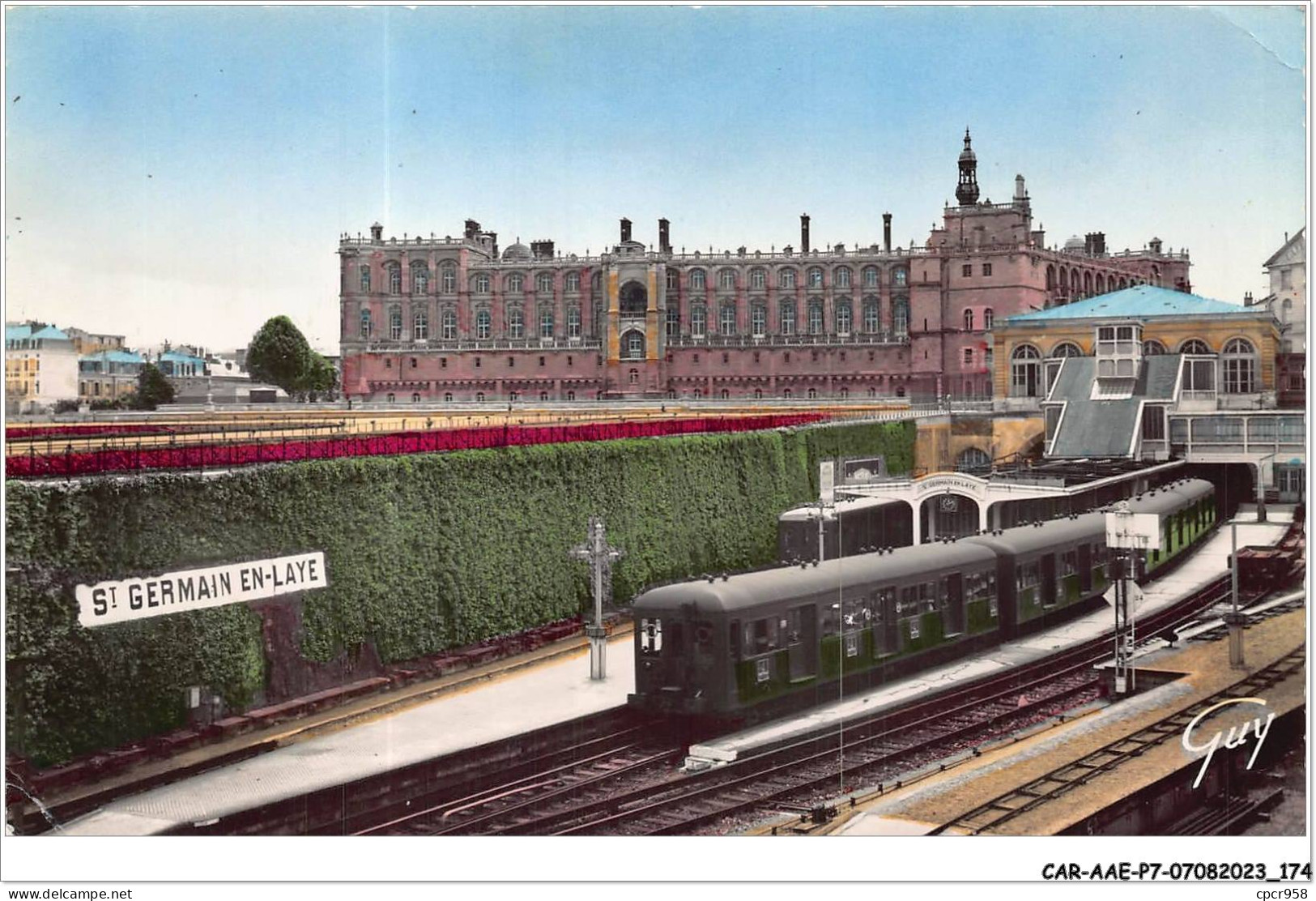 CAR-AAEP7-78-0708 - SAINT-GERMAIN-EN-LAYE - La Gare De D'etat Et Le Chateau - Train - St. Germain En Laye (Château)