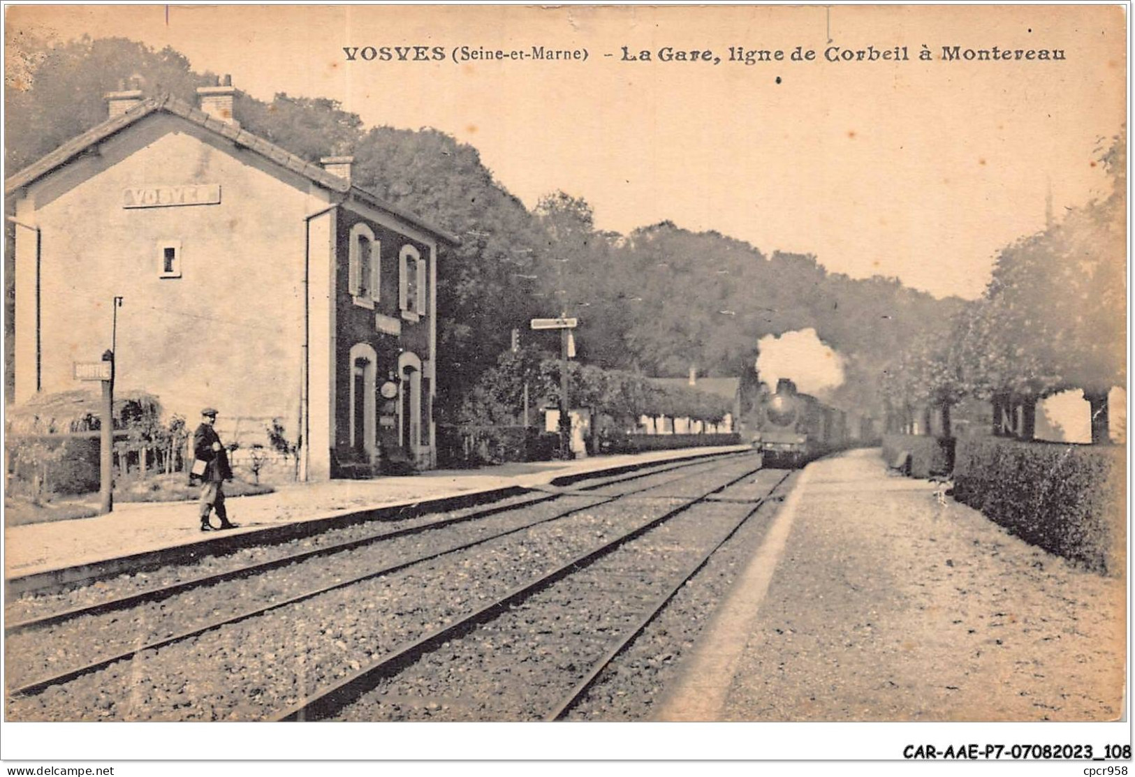 CAR-AAEP7-77-0675 - VOSVES -  La Gare - Ligne De Corbeil A Montereau - Train - Sonstige & Ohne Zuordnung