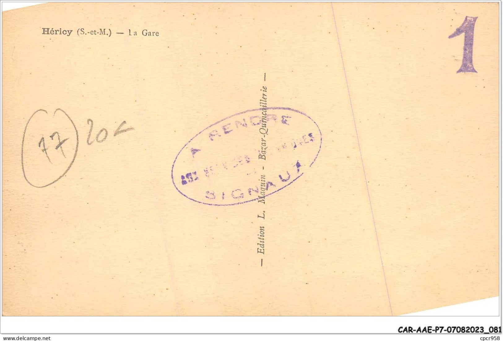 CAR-AAEP7-77-0661 - HERICY - La Gare - Sonstige & Ohne Zuordnung