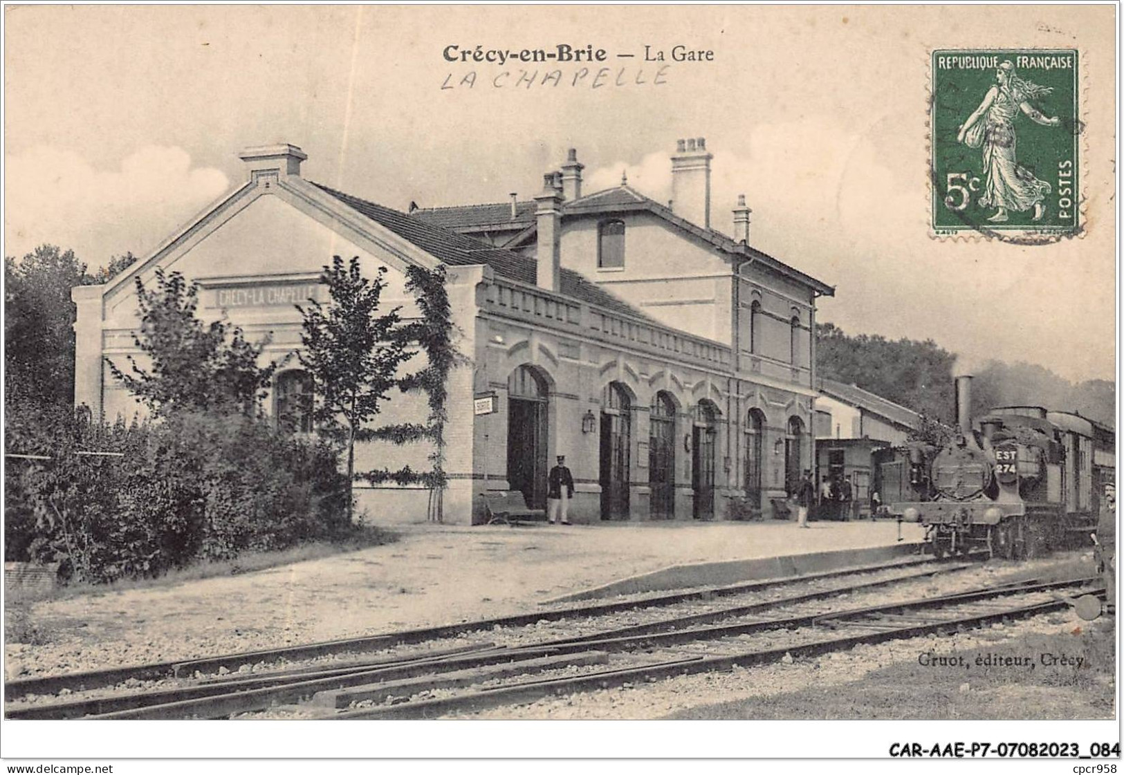 CAR-AAEP7-77-0663 - CRECY-EN-BRIE - La Gare - Train - Autres & Non Classés