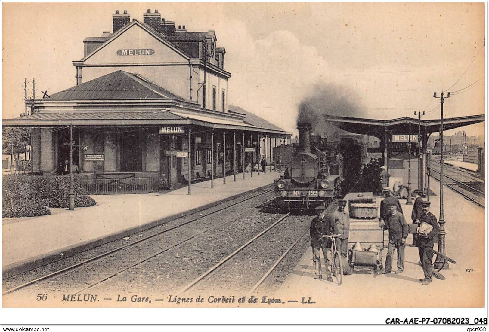 CAR-AAEP7-77-0645 - MELUN - La Gare - Lignes De Corbeil Et De Lyon - Train - Melun