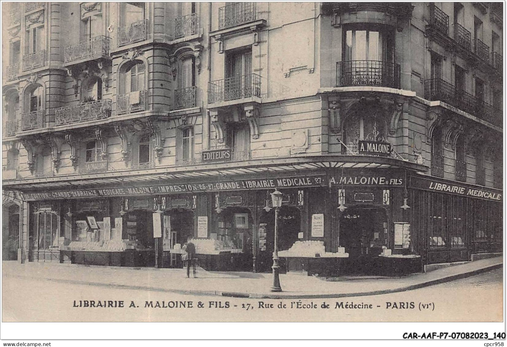 CAR-AAFP7-75-0627 - PARIS VI - Librairie - Maloine Et Fils - Rue De L'école De Médecine - Arrondissement: 06