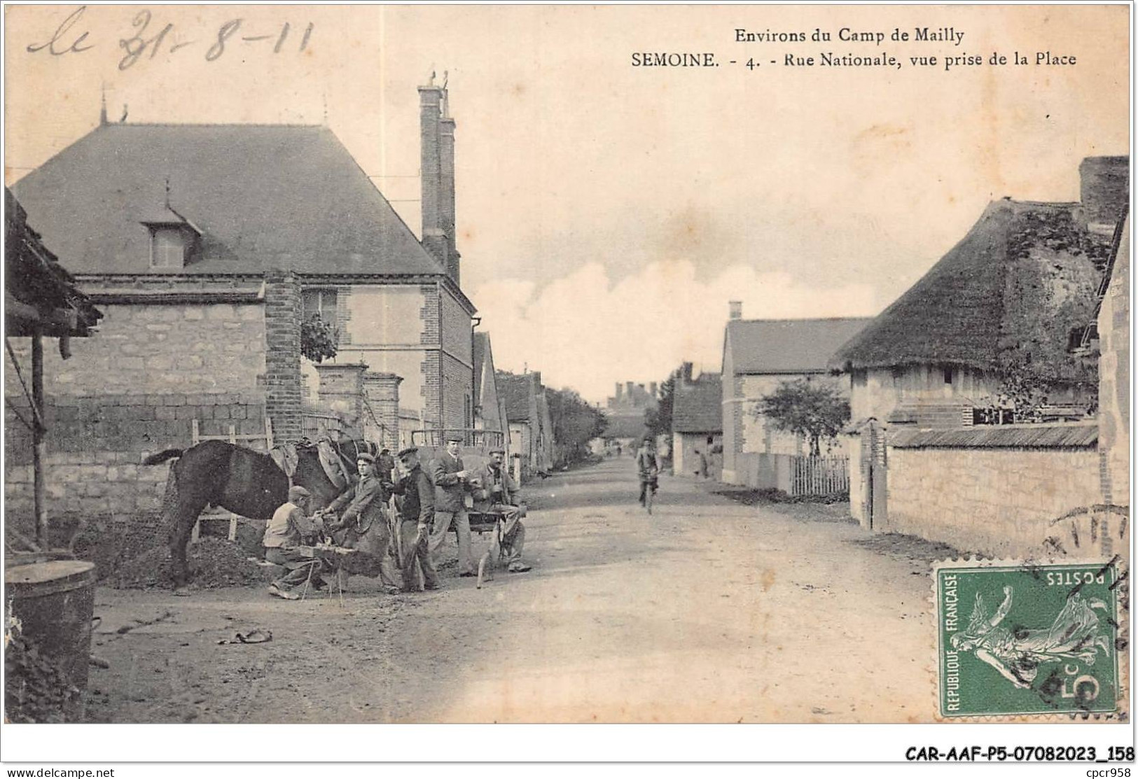 CAR-AAFP5-51-0450 - SEMOINE - Rue Nationale - Vue Prise De La Place - Marechal Ferrant Ambulant - Other & Unclassified