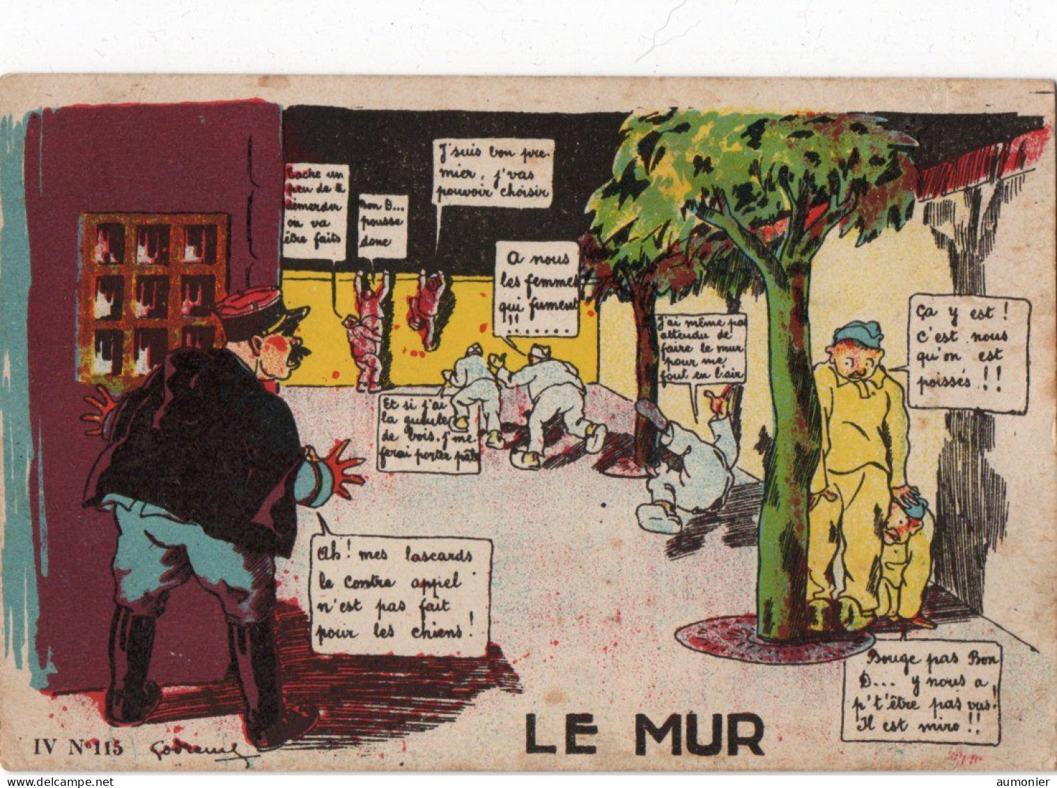 Carte Militaire Humoristique - " LE MUR " - Umoristiche