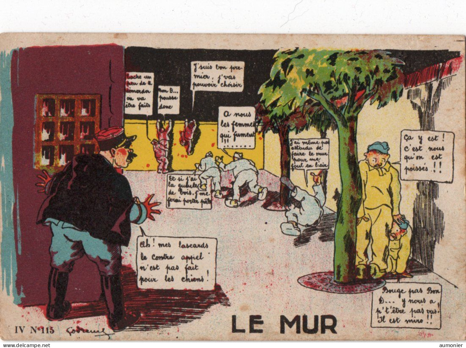 Carte Militaire Humoristique - " LE MUR " - Humor