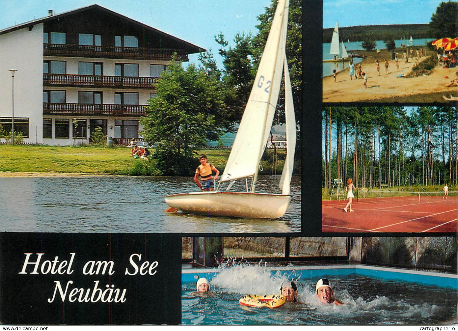 Navigation Sailing Vessels & Boats Themed Postcard Hotel Am See Neubau Windsurf - Sailing Vessels