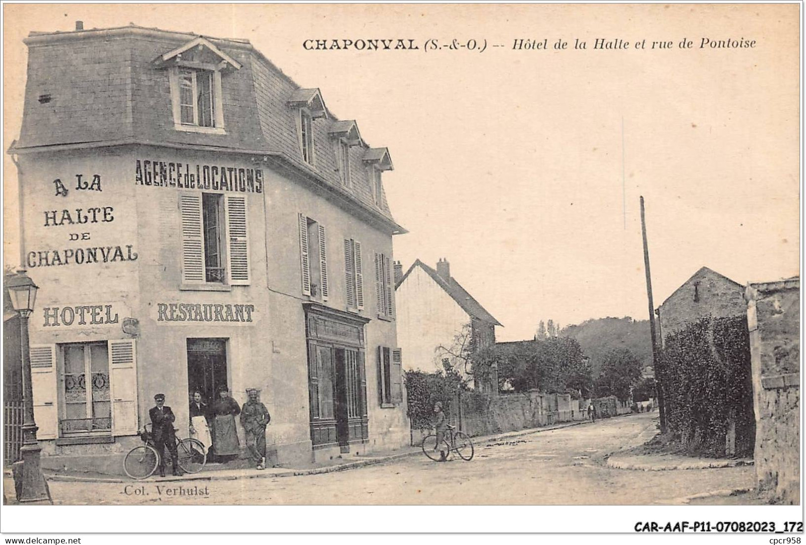 CAR-AAFP11-95-1017 - CHAPONVAL - Hôtel De La Halle Et Rue De Pontoise  - Other & Unclassified