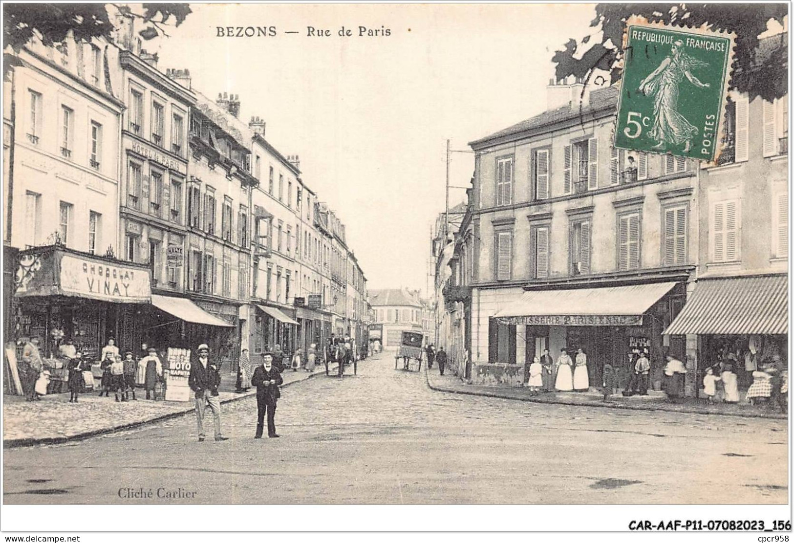 CAR-AAFP11-95-1009 - BEZONS - Rue De Paris  - Commerce Chocolat Vinay - Bezons
