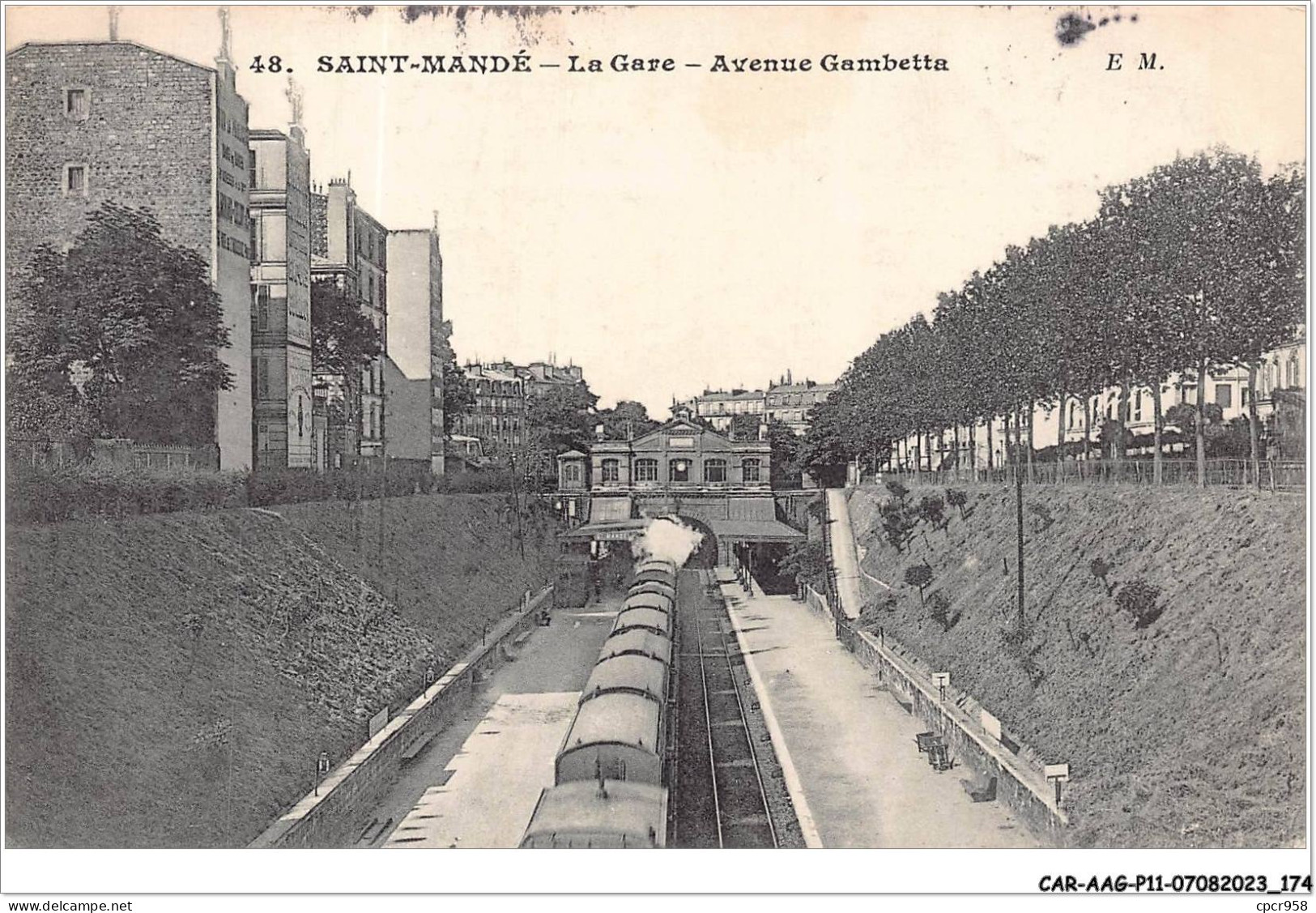 CAR-AAGP11-94-1084 - SAINT MANDE - La Gare - Avenue Gambetta - Train - Saint Mande