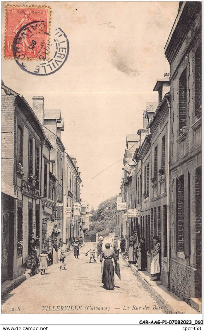 CAR-AAGP1-14-0031 - VILLERVILLE - La Rue Des Bains - Commerces - Villerville