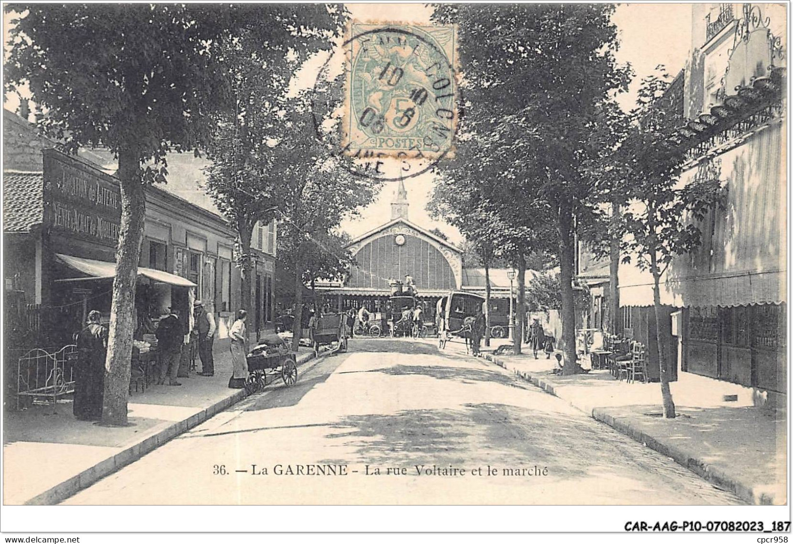 CAR-AAGP10-92-0986 - LA GARENNE - La Rue Voltaire Et Le Marché  - La Garenne Colombes