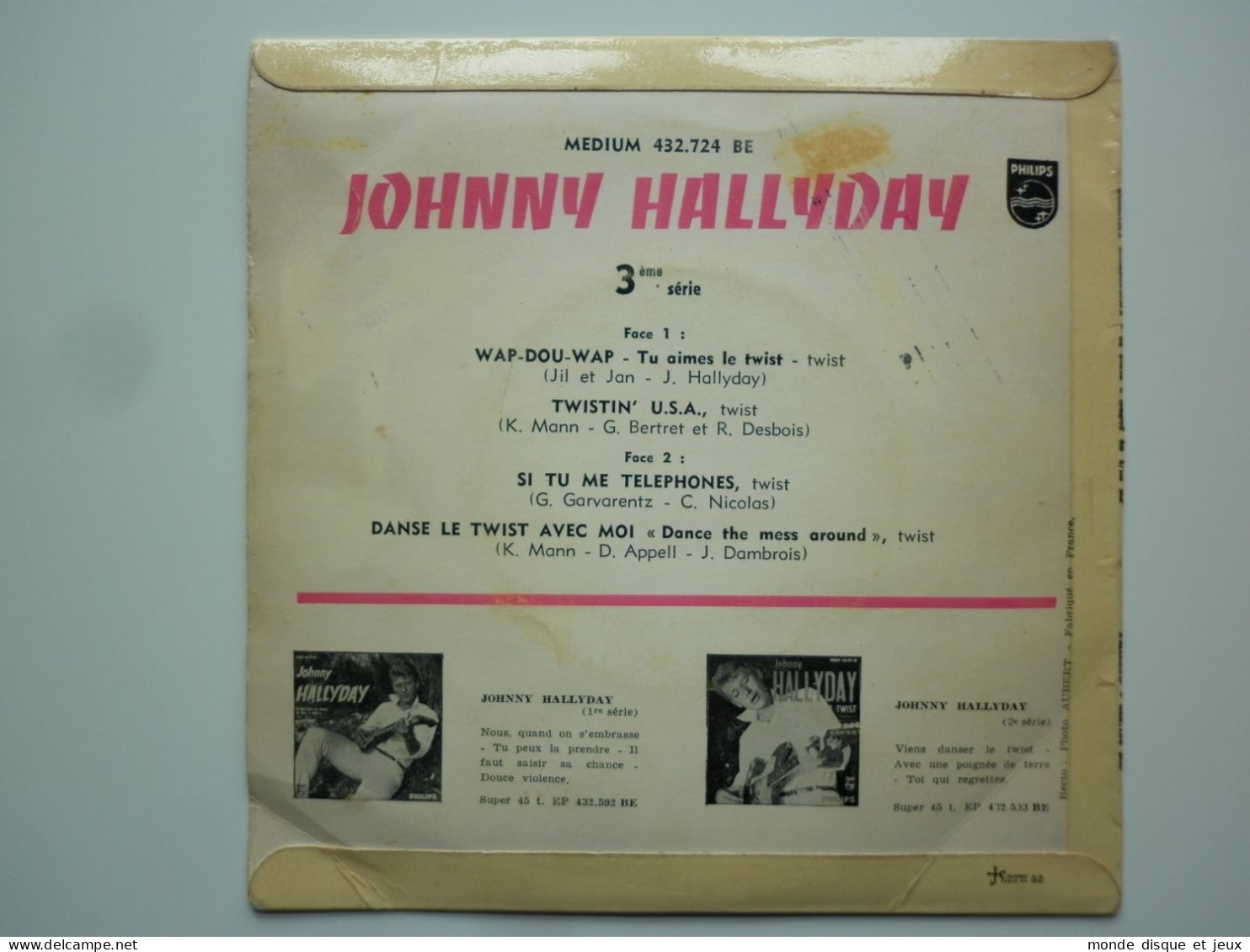 Johnny Hallyday 45Tours EP Vinyle Wap-Dou-Wap / Si Tu Me Téléphones - 45 Rpm - Maxi-Singles