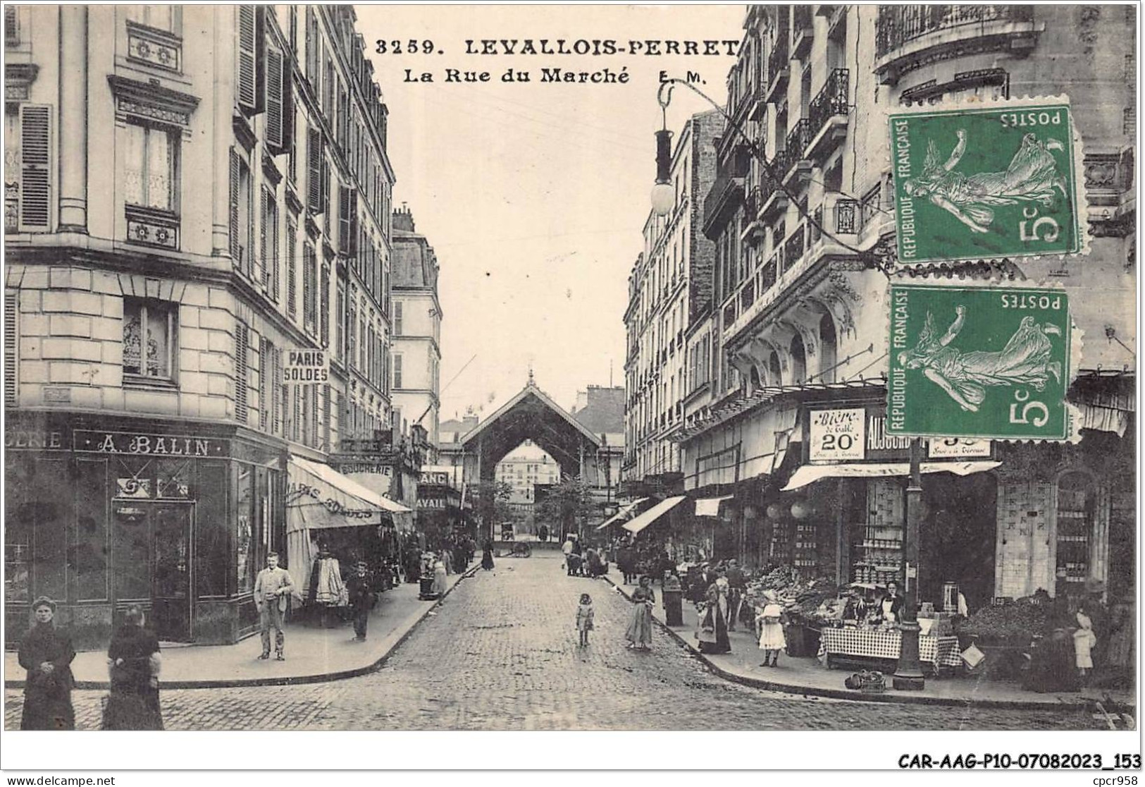 CAR-AAGP10-92-0969 - LEVALLOIS-PERRET - Rue Du Marché - A. Balin - Levallois Perret