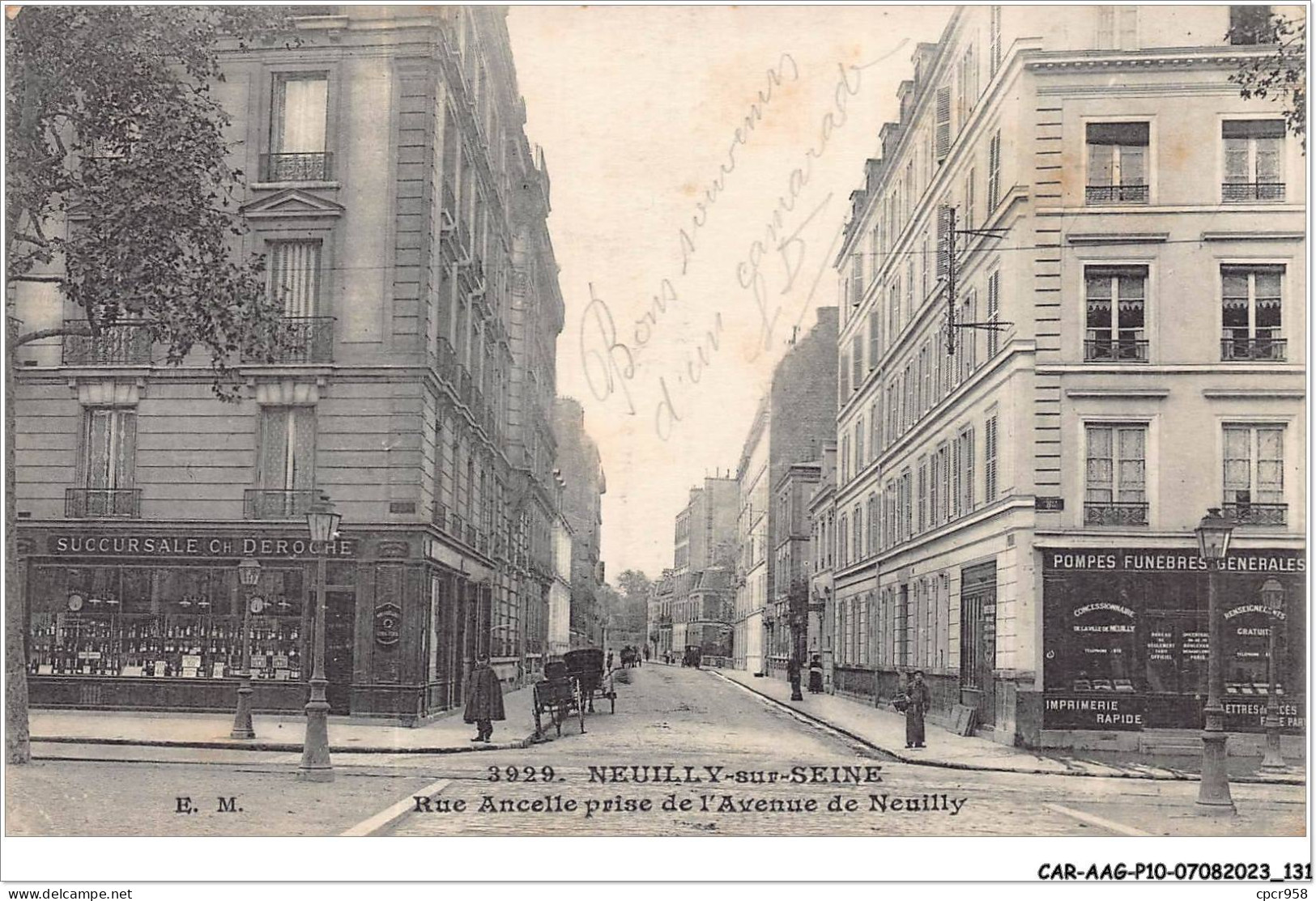 CAR-AAGP10-92-0958 - NEUILLY-SUR-SEINE - Rue Ancelle Prise De L'Avenue De Neuilly - Pompes Funebres Generales - Neuilly Sur Seine