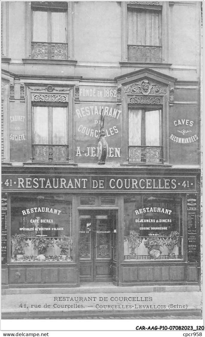 CAR-AAGP10-92-0952 - LEVALLOIS-RESTAURANT COURCELLES - Rue De Courcelles - Restaurant De Courcelles - Levallois Perret