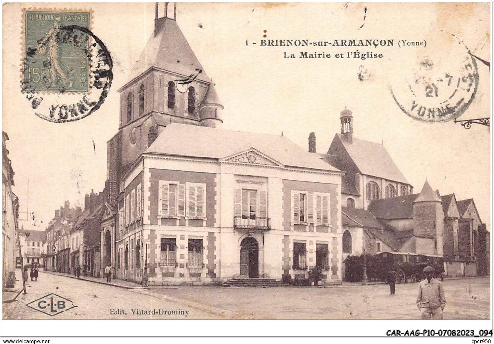 CAR-AAGP10-89-0939 - BRIENON-SUR-ARMANCON - La Mairie Et Eglise  - Brienon Sur Armancon