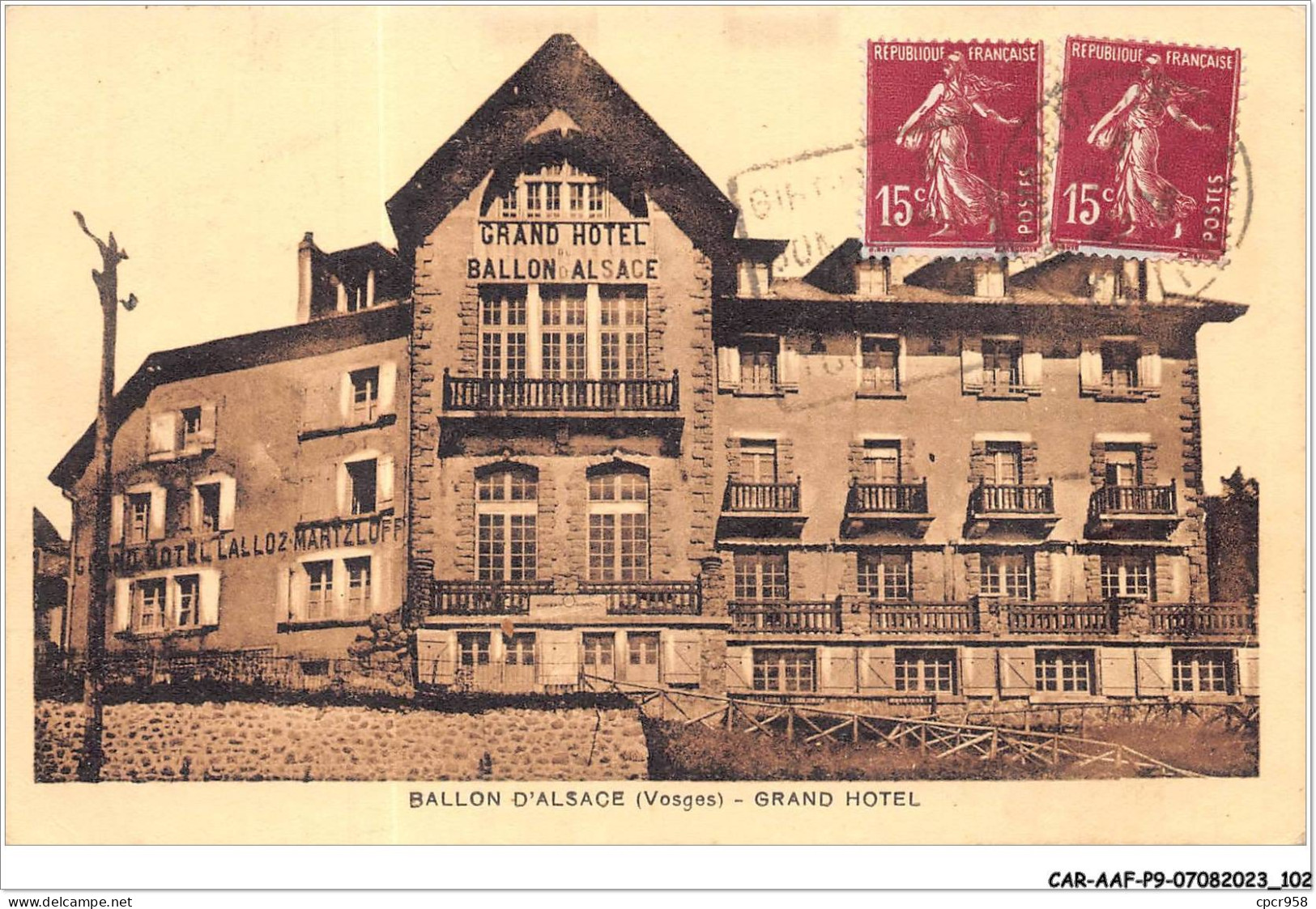 CAR-AAFP9-90-0806 - BALLON D'ALSACE - Grand Hôtel - Autres & Non Classés