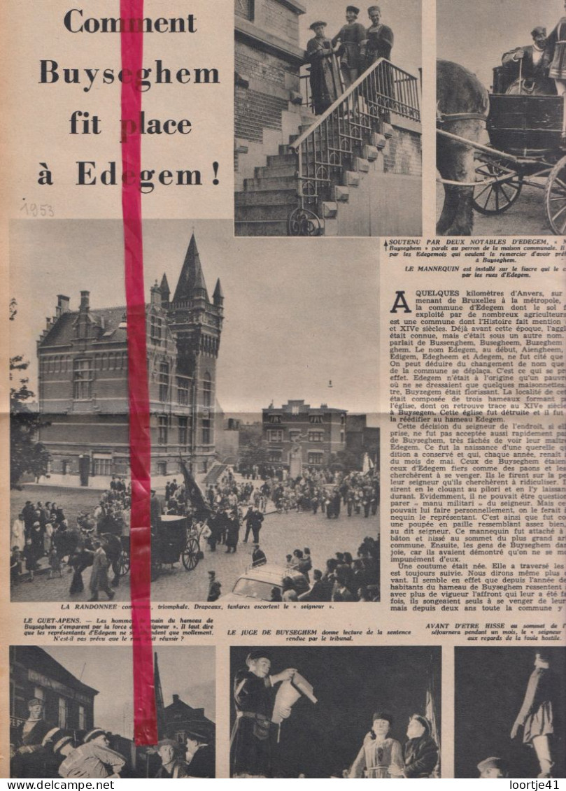 Comment Byuseghem Fit Place à Edegem - Orig. Knipsel Coupure Tijdschrift Magazine - 1953 - Sin Clasificación