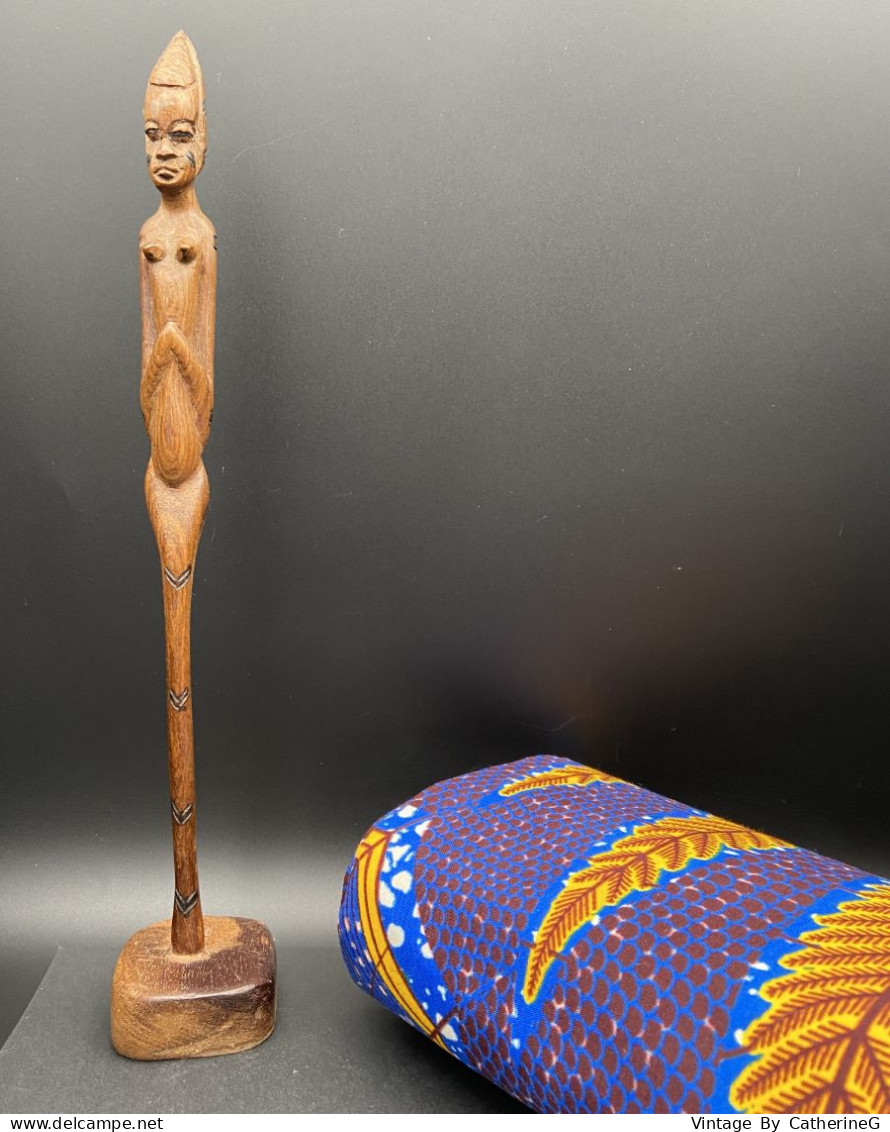 Statuette Ancienne TANZANIE Makondé Bois De Rose Ht 31 Cm  #240059 - Art Africain