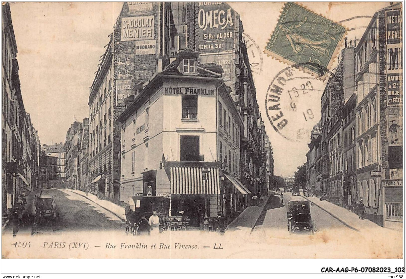 CAR-AAGP6-75-0534 - PARIS XVI - Rue Franklin Et Rue Vineuse - Carte Vendue En L'etat - Arrondissement: 16