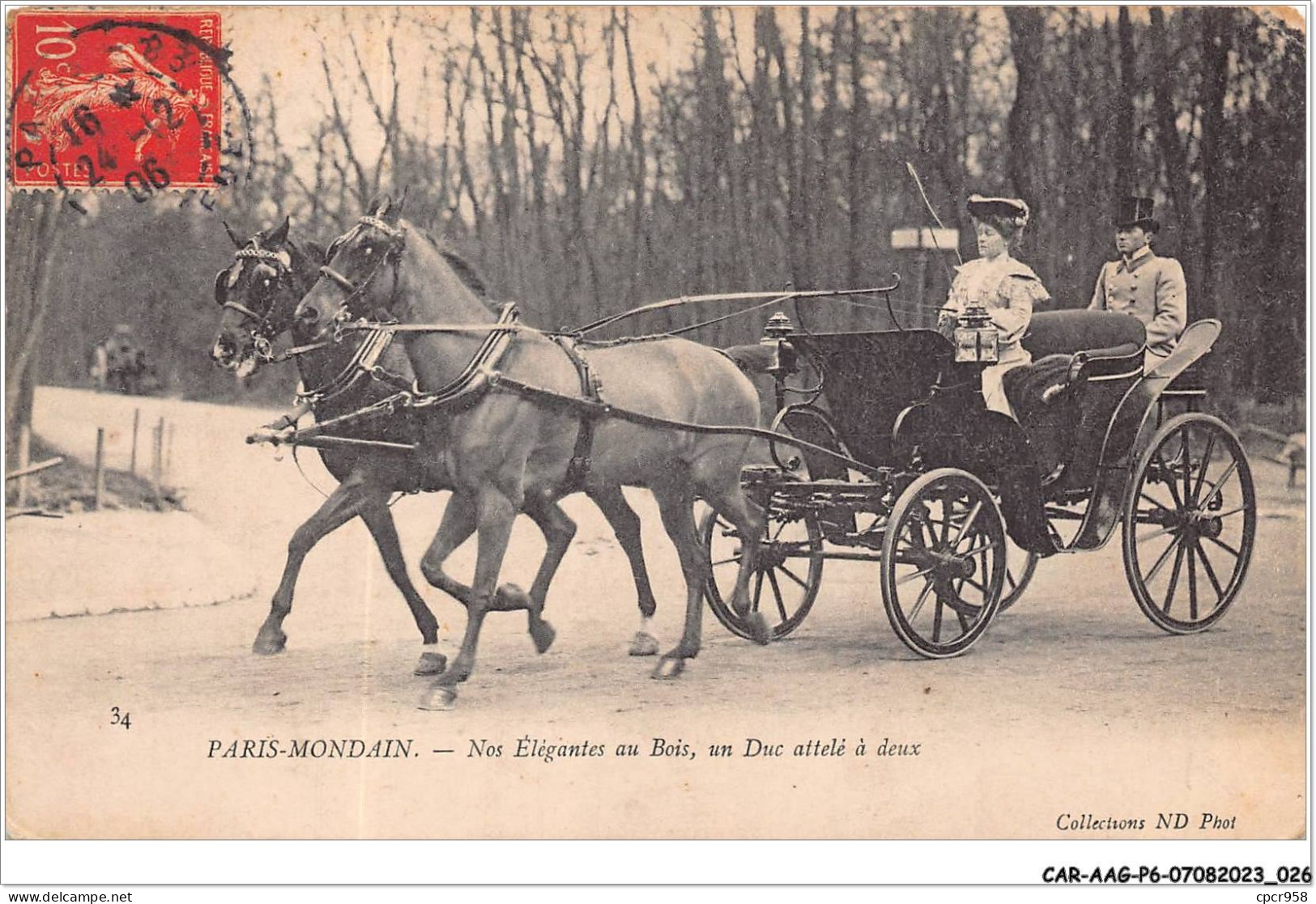 CAR-AAGP6-75-0496 - PARIS - Nos Elegantes Au Bois - Un Duc Attelé à Deux  - Sonstige & Ohne Zuordnung