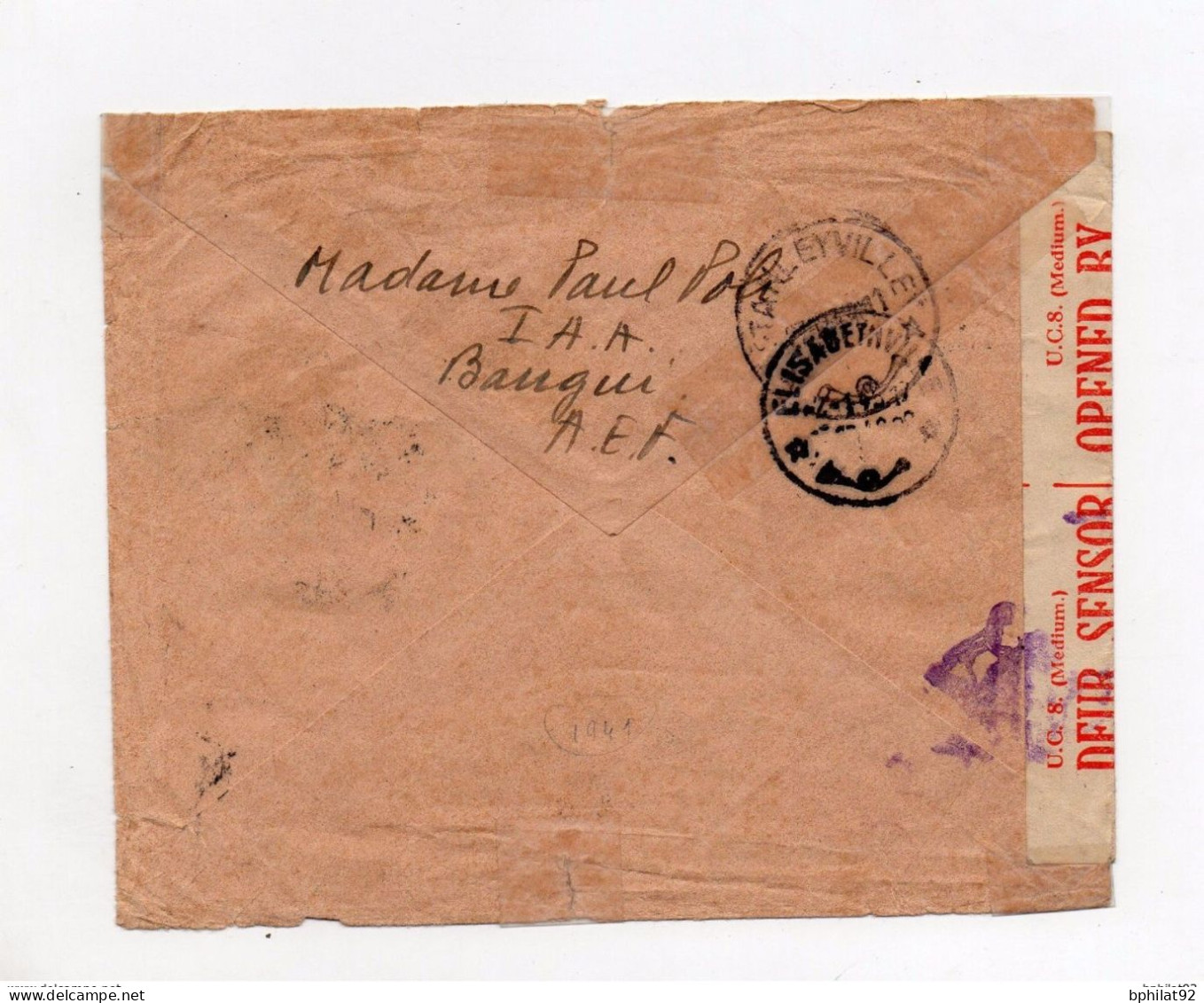 !!! OUBANGUI, LETTRE DE BANGUI DE 1945 POUR L'AFRIQUE DU SUD CENSURE COMMISSION E ET CENSURE SUD AFRICAINE - Storia Postale