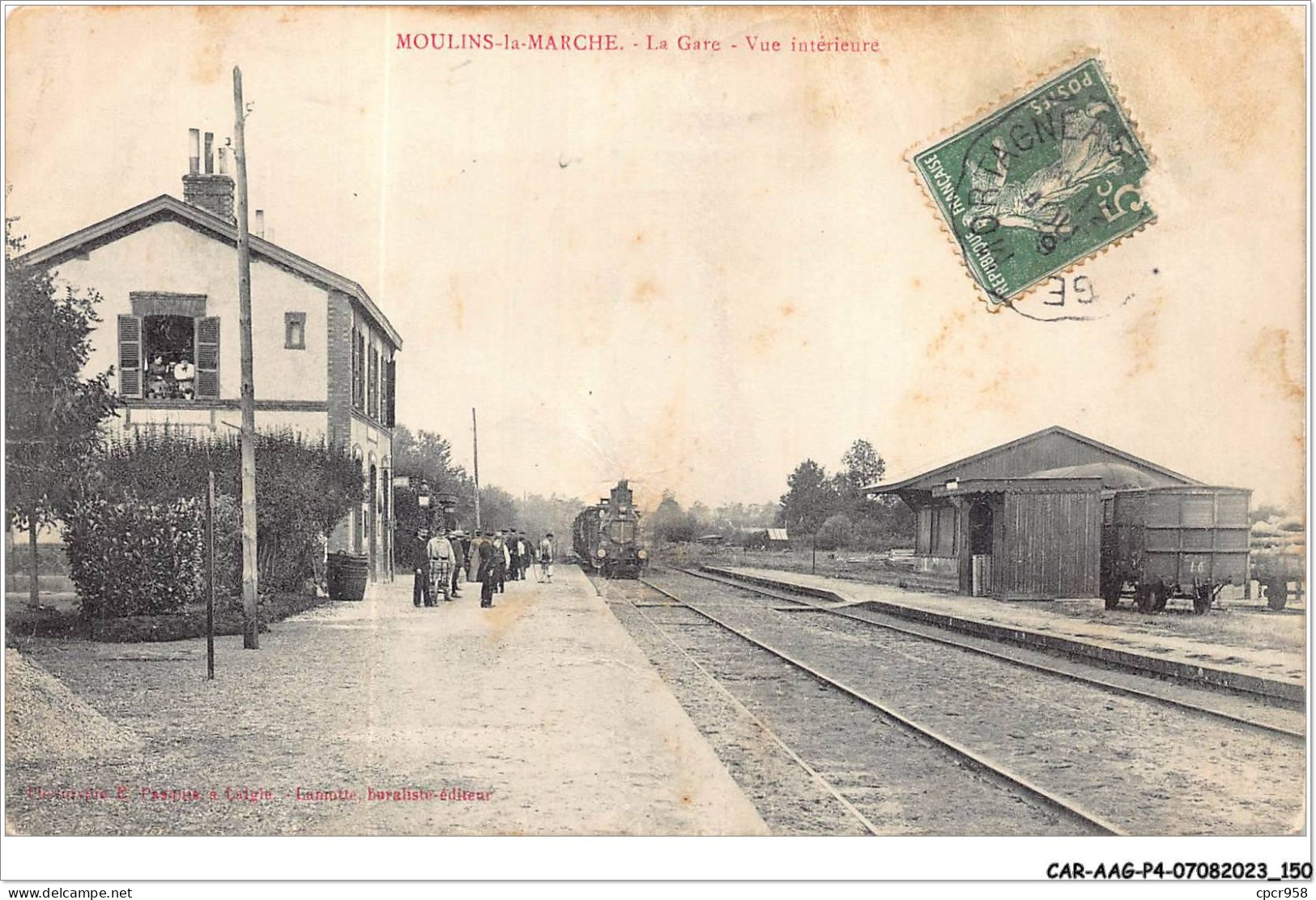 CAR-AAGP4-61-0365 - MOULINS-LA-MARCHE - La Gare - Vue Interieure - Train - Carte Vendue En L'etat - Moulins La Marche