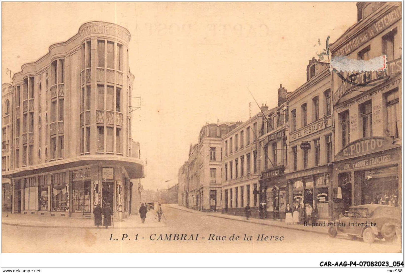 CAR-AAGP4-59-0317 - CAMBRAI - Rue De La Herse - Commerces E.Poitou - Cambrai