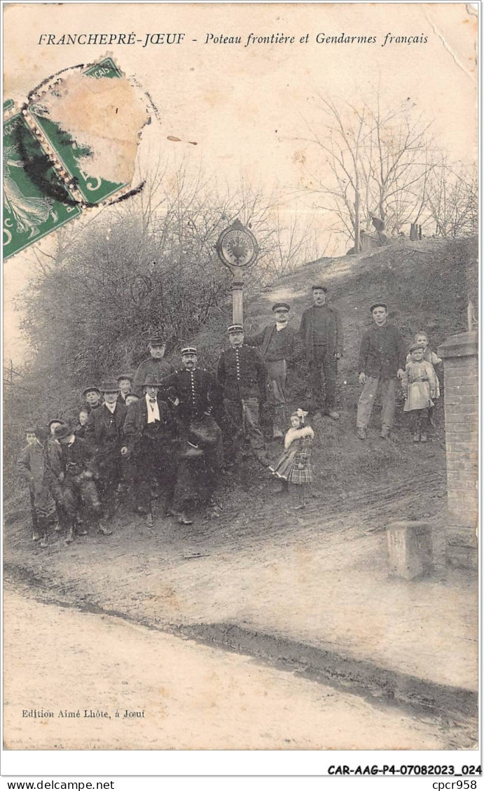 CAR-AAGP4-54-0302 - FRANCHERPRE-JOEUF - Poteau Frontiere Et Gendarmes Français  - Andere & Zonder Classificatie