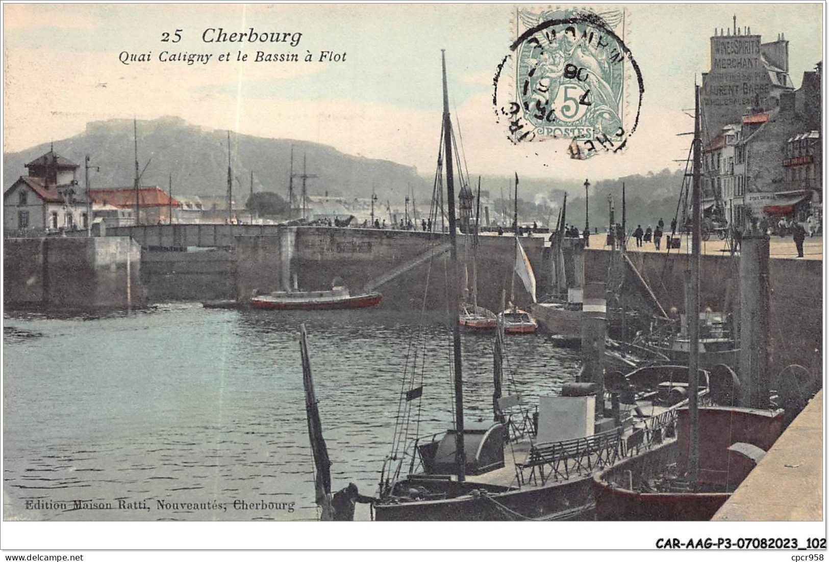 CAR-AAGP3-50-0251 - CHERBOURG - Quai Caligny Et Le Bassin à Flot  - Cherbourg
