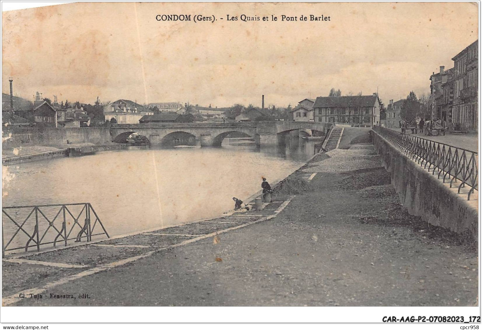 CAR-AAGP2-32-0195 - CONDOM - Les Quais Et Le Pont De Barlet - Condom