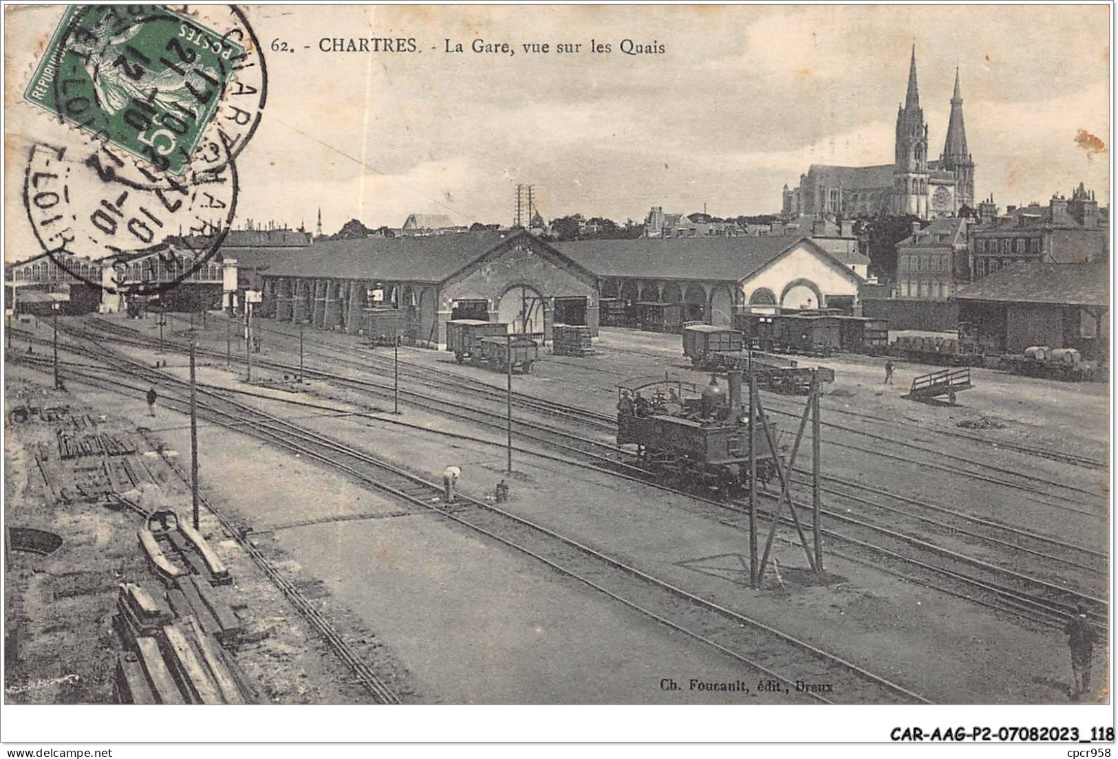 CAR-AAGP2-28-0168 - CHARTRES -La Gare - Vue Sur Les Quais - Train - Chartres